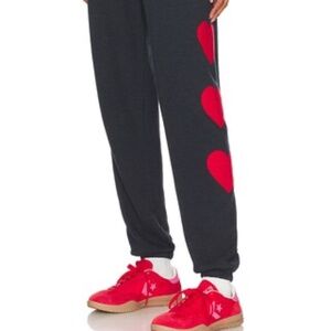 Heart Embroidery Sweatpant in Charcoal S